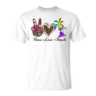 Peace Love Beach Summer Vacation Beach 185 Shirt Unisex T-Shirt | Favorety