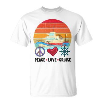 Peace Love Cruising Family Cruise Vacation Matching Gift Unisex T-Shirt | Favorety CA