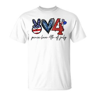 Peace Love Freedom 4Th Of July Independence Day Unisex T-Shirt - Seseable