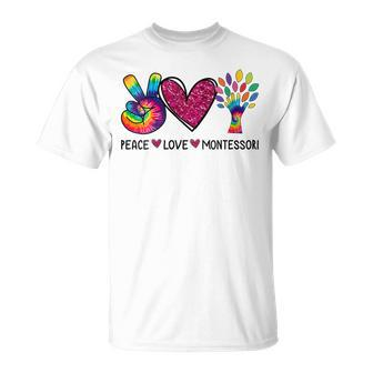 Peace Love Montessori Daycare Teacher Appreciation Tie Dye T-shirt - Thegiftio UK
