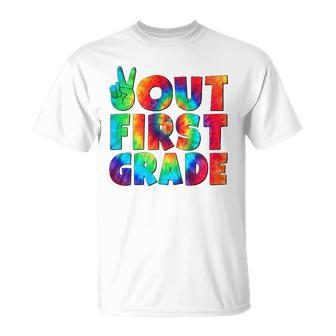 Peace Out First 1St Grade Graduation Last Day Of School Unisex T-Shirt | Mazezy