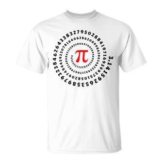 Pi Π Spiral Science Mathematics Math Irrational Number Sequence Unisex T-Shirt | Favorety UK