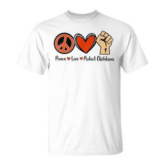 Protect Our Kids End Guns Violence Wear Orange Peace Sign Unisex T-Shirt | Mazezy