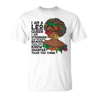 Proud Afro Leo Queen July August Birthday Leo Zodiac Sign Unisex T-Shirt - Seseable