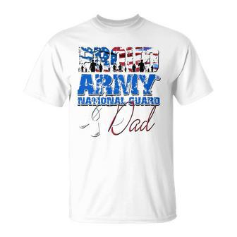 Proud Army National Guard Dad Usa Flag Fathers Day Unisex T-Shirt | Mazezy UK