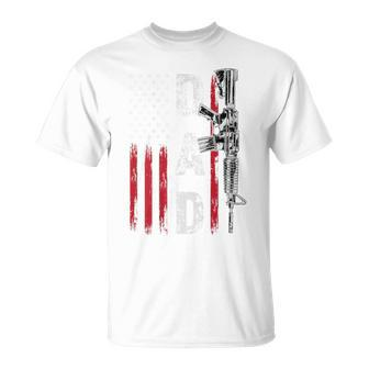 Proud Dad Daddy Gun Rights Ar-15 American Flag Fathers Day T-shirt - Thegiftio UK