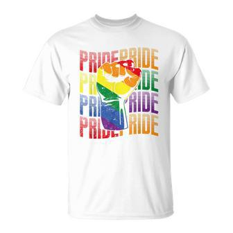 Rainbow Flag Gay Pride Fist Queer Lgbtq Pride Month Lgbt T-shirt - Thegiftio UK