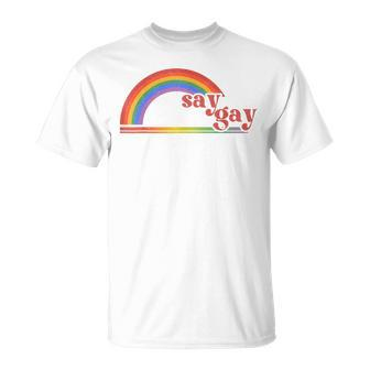 Rainbow Say Gay Protect Queer Kids Pride Month Lgbt Unisex T-Shirt - Seseable