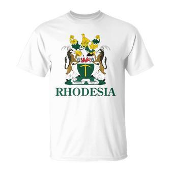 Rhodesia Coat Of Arms Zimbabwe Funny South Africa Pride Gift Unisex T-Shirt | Mazezy