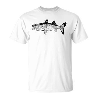 Snook Fish Portrait Cool Snook Fishing Mens Gift Unisex T-Shirt | Mazezy