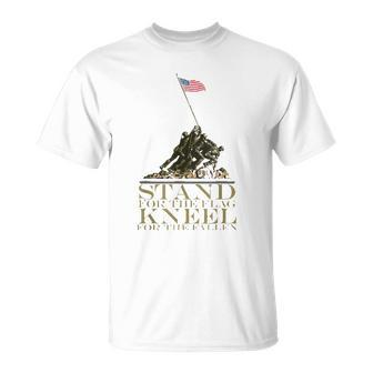 Stand For The Flag Kneel For The Fallen Patriotic Unisex T-Shirt | Mazezy