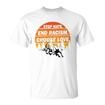 Stop Hate End Racism Choose Love Buffalo Version Unisex T-Shirt | Mazezy