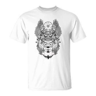 Sugar Skull Owl Day Of The Dead Unisex T-Shirt | Mazezy