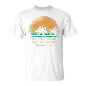Sunset Beach Palm Trees Summer Vibes Retro Tropical Summer V2 T-shirt - Thegiftio UK
