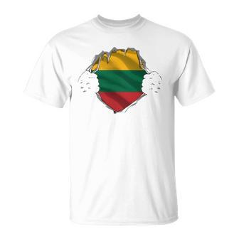 Super Lithuanian Heritage Patriot Proud Lithuania Roots Flag Unisex T-Shirt | Mazezy