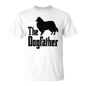 The Dogfather Rough Collie Funny Dog Gift Idea Unisex T-Shirt | Mazezy