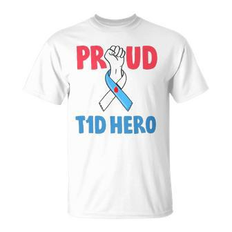 Type 1 Diabetes Awareness Proud Dad T1d Hero Diabetes Dad Unisex T-Shirt | Mazezy