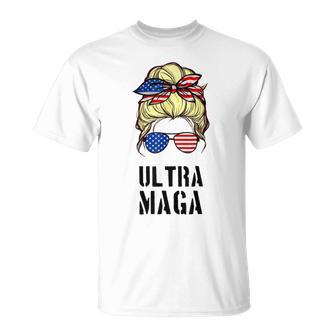 Ultra Mega Messy Bun 2022 Trump Republicans Conservatives Unisex T-Shirt | Favorety