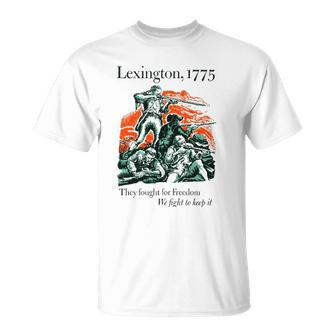Usa Patriotic Vintage Battle Of Lexington Revolutionary War Unisex T-Shirt | Mazezy DE