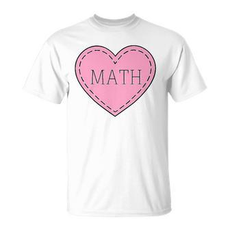 Valentines Day Math Heart Design Mathematics Unisex T-Shirt | Mazezy
