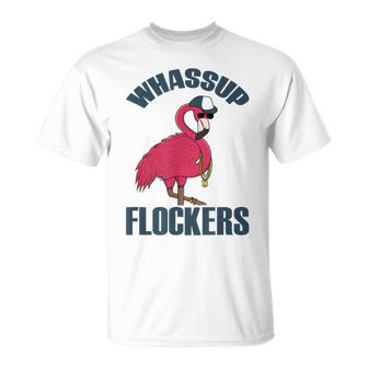 Whassup Flockers Summer Gangster Exotic Flamingo Pink Bird T-shirt - Thegiftio UK