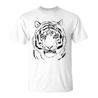 White Tiger Head For And Tiger Dad And Tiger Lover T-shirt - Thegiftio