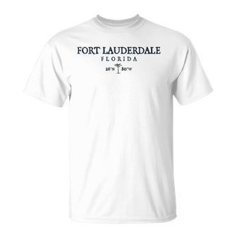 Womens Fort Lauderdale Florida Palm Tree Surf Beach Gift Tee Unisex T-Shirt | Mazezy DE