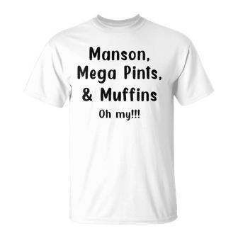 Womens Manson Mega Pints And Muffins Unisex T-Shirt | Mazezy
