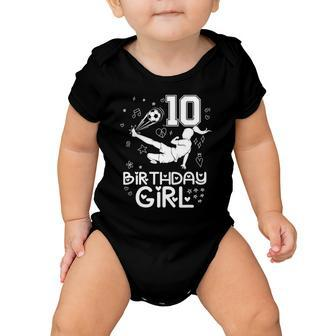 10 Years Old Birthday Girl Soccer Player Family Matching Baby Onesie | Mazezy