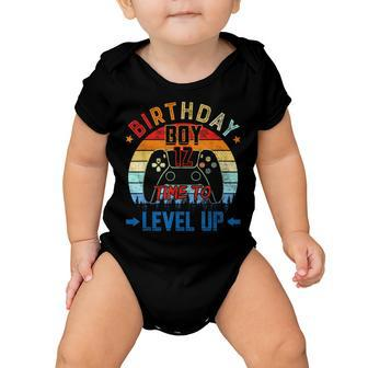 12Th Birthday Boy Time To Level Up 12 Years Old Boys V2 Baby Onesie - Seseable