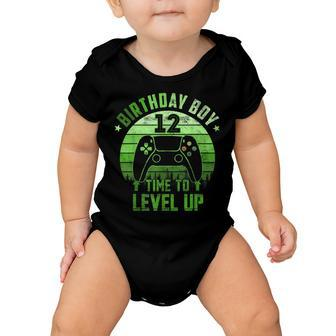 12Th Birthday Boy Time To Level Up 12 Years Old Boys V3 Baby Onesie - Seseable