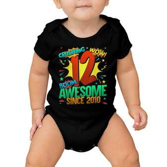 12Th Birthday Comic Style Awesome Since 2010 12 Year Old Baby Onesie - Seseable