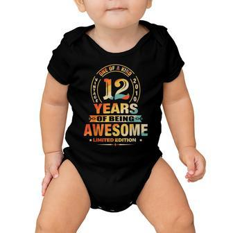 12Th Birthday Gifts 12 Years Of Being Awesome Vintage 2010 Baby Onesie - Seseable