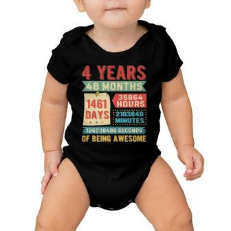 4Th Birthday For Girls Boys 4 Years Old Being Awesome Bday Baby Onesie | Mazezy