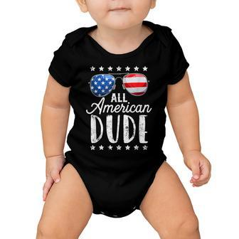 All American Dude 4Th Of July Boys Kids Sunglasses Family  Baby Onesie