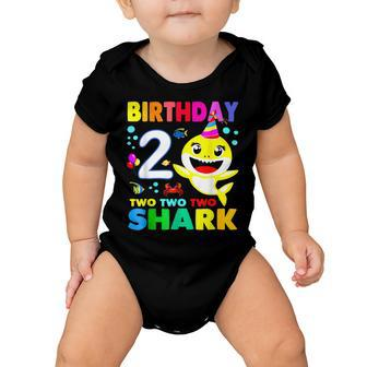 Birthday Kids Shark 2 Years Old 2Nd Family Baby Onesie - Seseable
