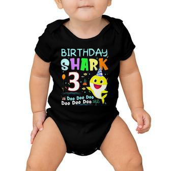 Birthday Kids Shark 3 Years Old 3Rd Family Baby Onesie | Mazezy