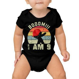 Boom I Am 9 Gift Boy 9 Years Being Awesome 9Th Birthday  Baby Onesie