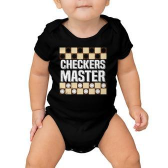 Checkers Master Player Board Game Checkers Baby Onesie | Mazezy