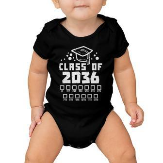 Class Of 2036 Checklist Kindergarten Graduation Grow With Me Baby Onesie | Mazezy