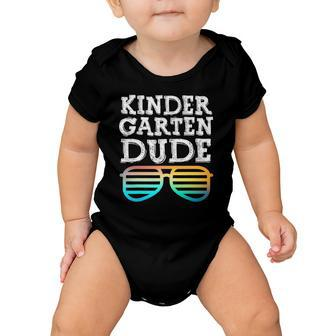 Cool Kindergarten Dude Fun Kids Sunglasses First Day Tee Baby Onesie | Mazezy