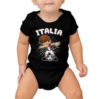 Dabbing Football Soccer Boy Italy Italia Kids Italy Baby Onesie | Mazezy