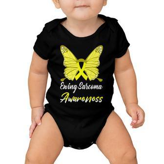 Ewings Sarcoma Awareness Butterfly Yellow Ribbon Ewings Sarcoma Ewings Sarcoma Awareness Baby Onesie | Favorety CA