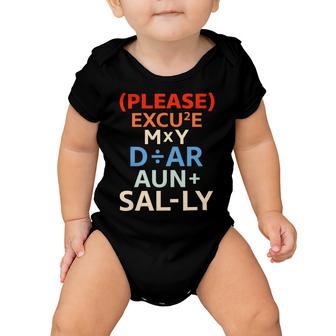 Funny Please Excuse My Dear Aunt Sally Lovers Math Baby Onesie - Monsterry UK