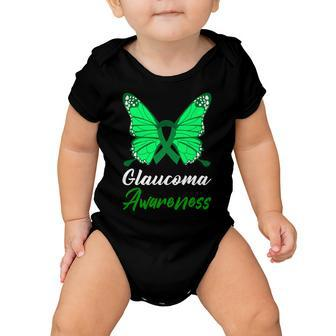 Glaucoma Awareness Butterfly Green Ribbon Glaucoma Glaucoma Awareness Baby Onesie | Favorety
