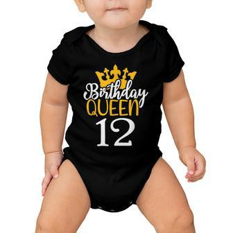 Happy 12Th Birthday Queen 12 Years Old Party Ideas For Girls Baby Onesie - Seseable