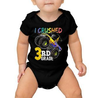 I Crushed 3Rd Grade Monster Truck Graduation Cap Boys Gift Baby Onesie | Mazezy