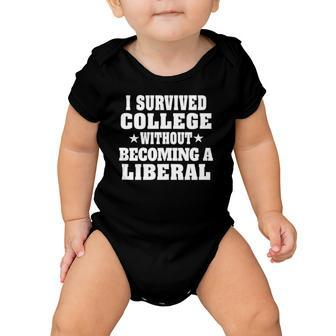 I Survived College Funny Graduation Gift For Conservatives Baby Onesie | Mazezy