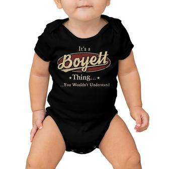 Its A Boyett Thing You Wouldnt Understand Shirt Personalized Name Gifts T Shirt Shirts With Name Printed Boyett Baby Onesie - Seseable