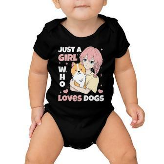 Just A Girl Who Loves Dogs Cute Corgi Lover Outfit & Apparel Baby Onesie | Mazezy
